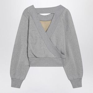 THE ATTICO Women's Wrap Front Sweatshirt with Cutout Detail Women GREY Sweaters